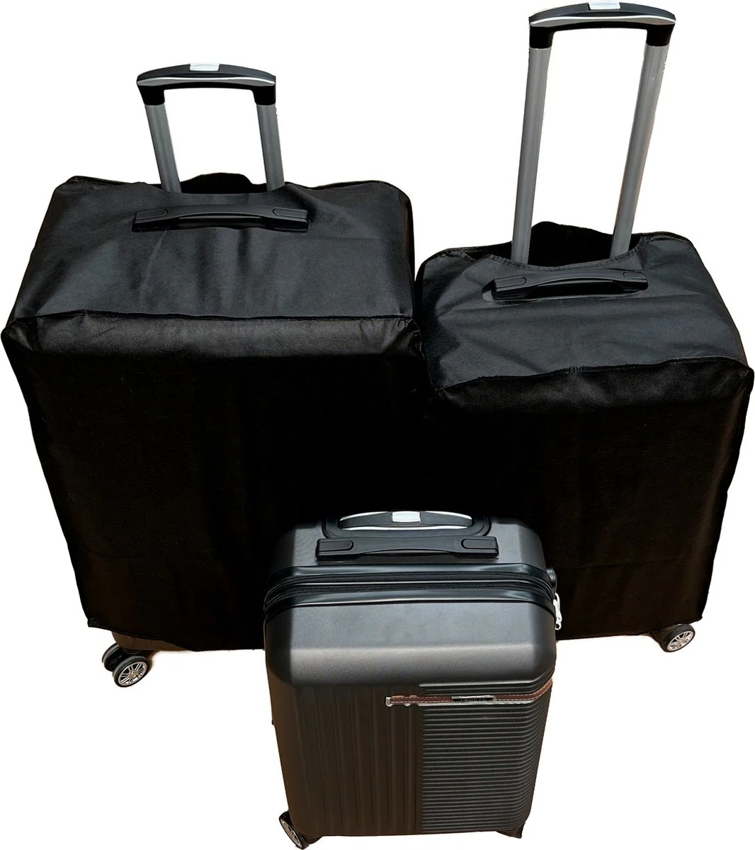 3-delig Kofferset -  Zwart Handbagage - Verrijdbaar op 4 Wielen - Stevig ABS - TSA Slot -Lichtgewicht, Trolley - Image 3