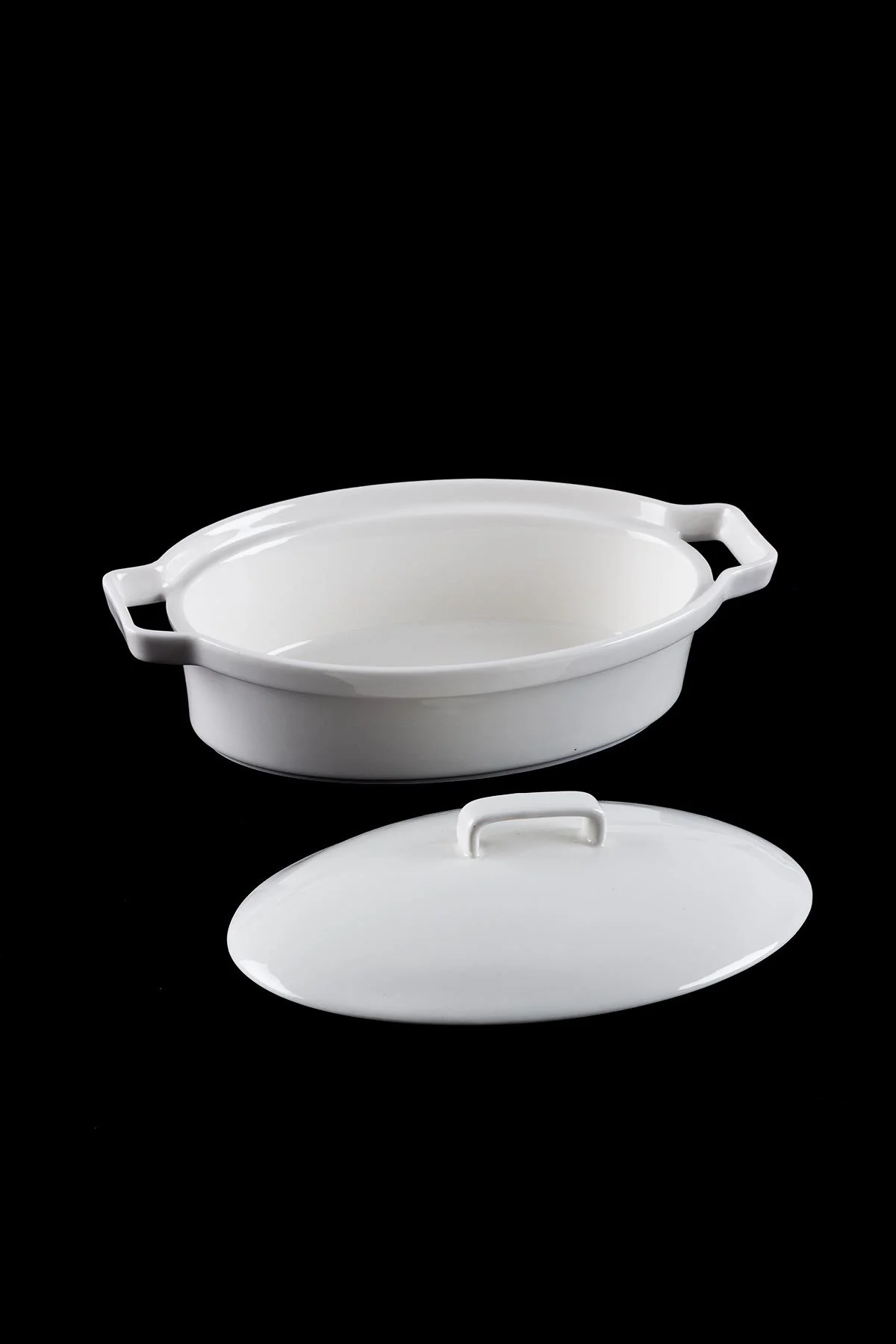 ACR Bianco perla Ovenschaal Ovaal met Deksel 17 Cm