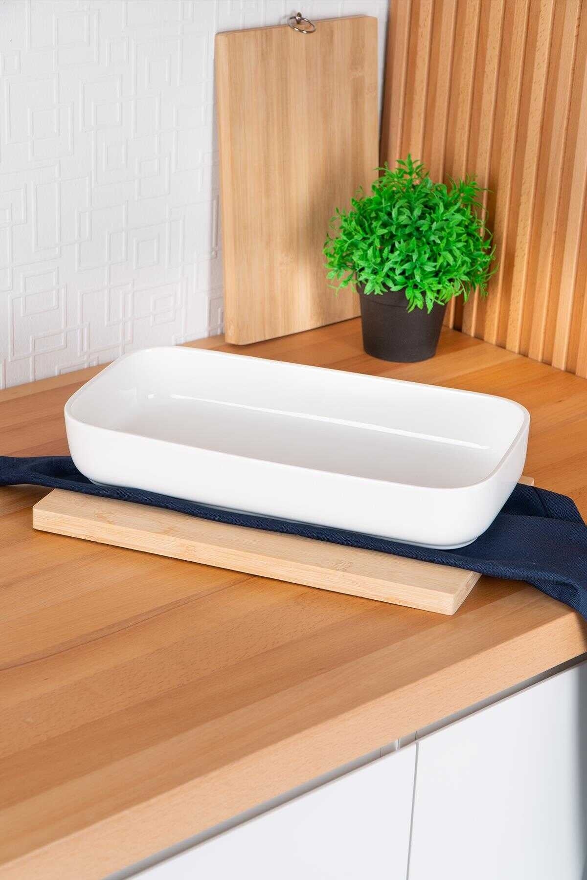 ACR Bianco Perla Rechthoek Schaal - 35,5cm