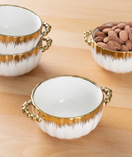 ACR La Pure Gold Ronde Snack Schaal 9 Cm ( 4 Delig )