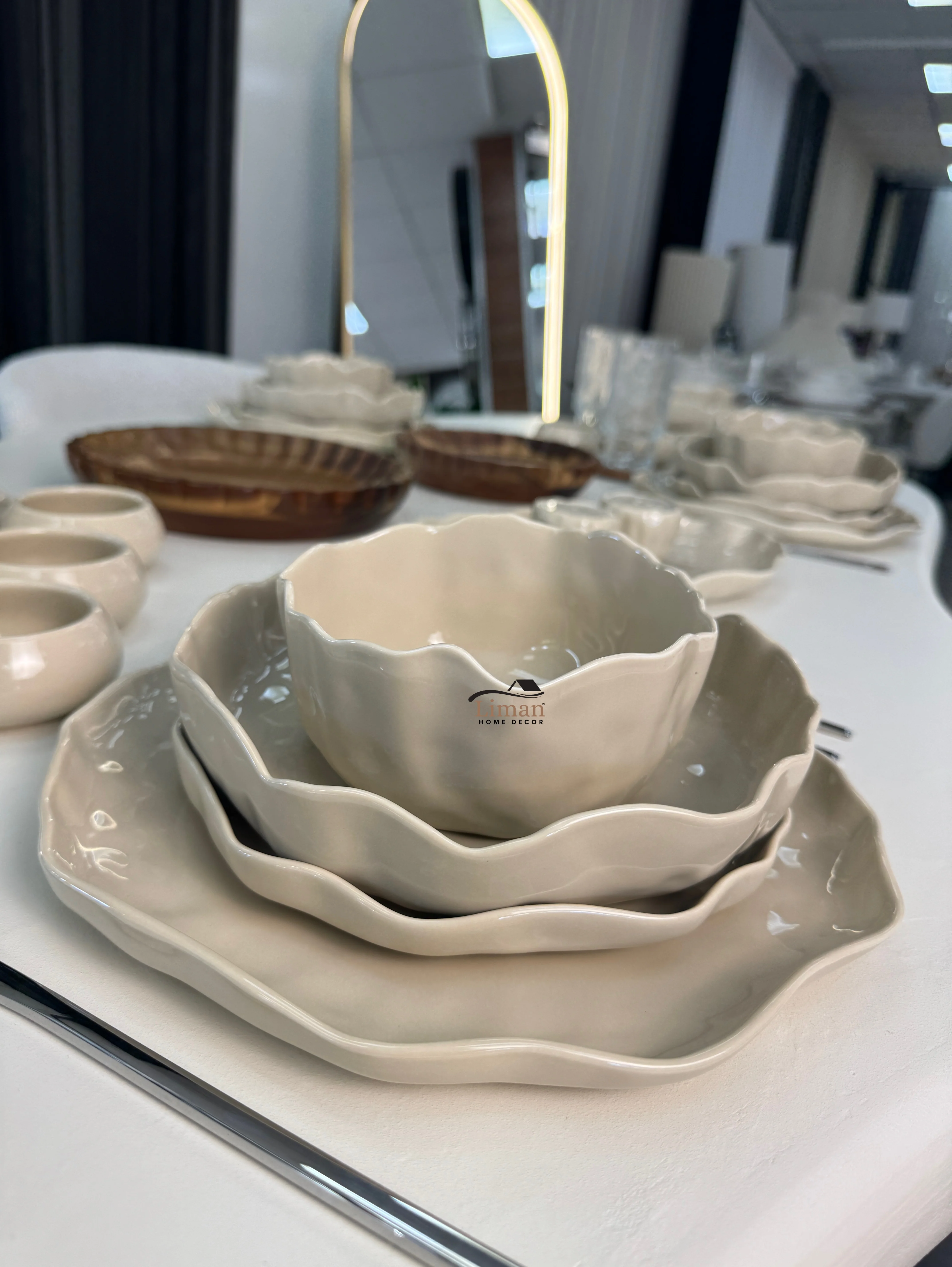 Angles Servies set 27 delig | 6 persoons Taupe - Image 2