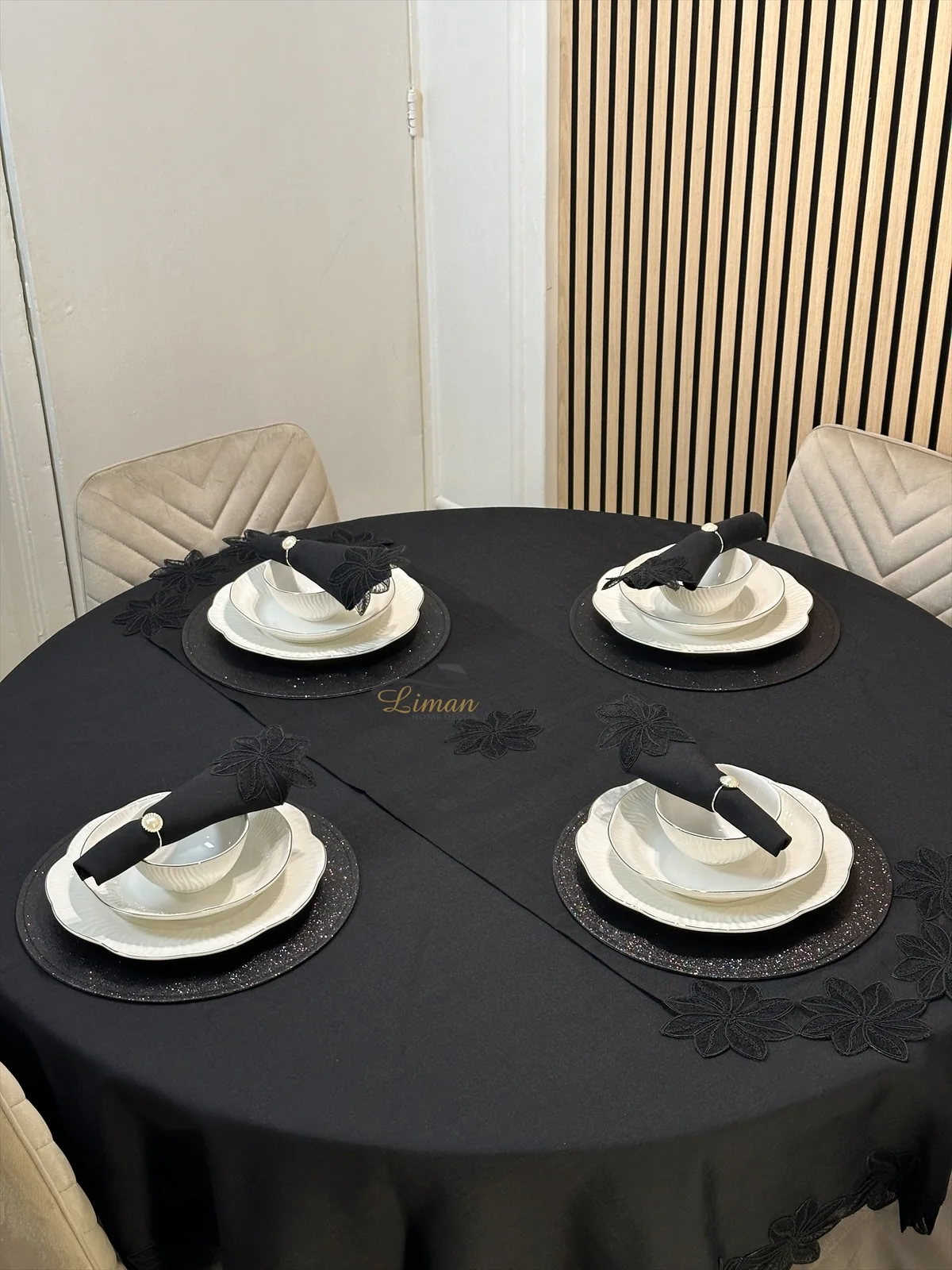 Artemis Tafelkleed Set Met Server Zwart 18 Delig - Image 9