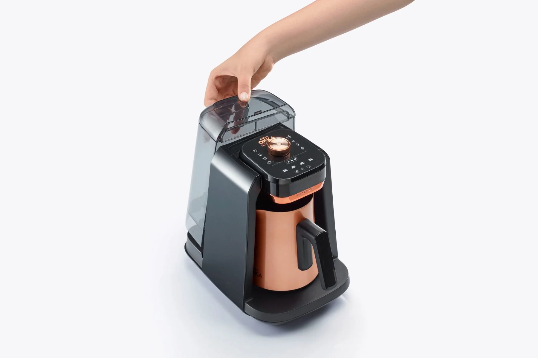 Arzum OKKA Rich Spin Pro Turkse koffiemachine met waterreservoir copperkleur