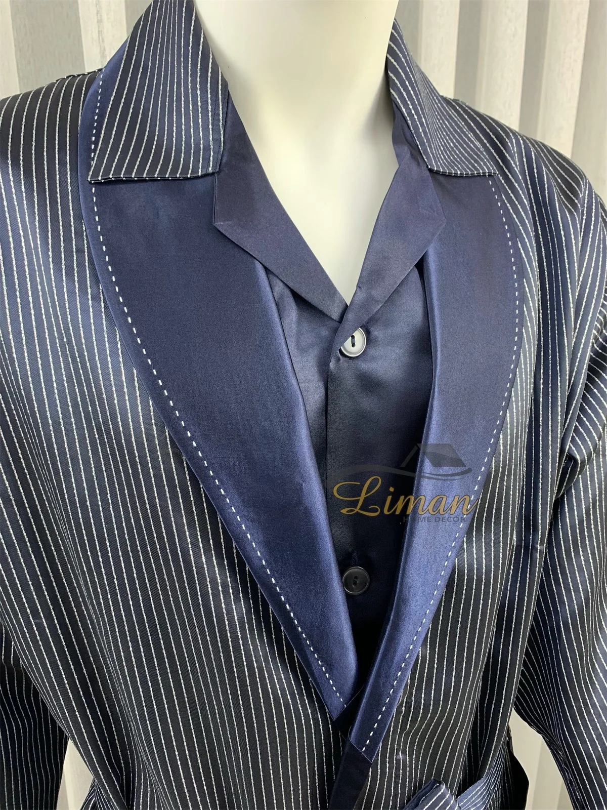 Batista 4 Delig Luxe Satijnen Mannen Pyjama Set Donker Blauw - Image 7