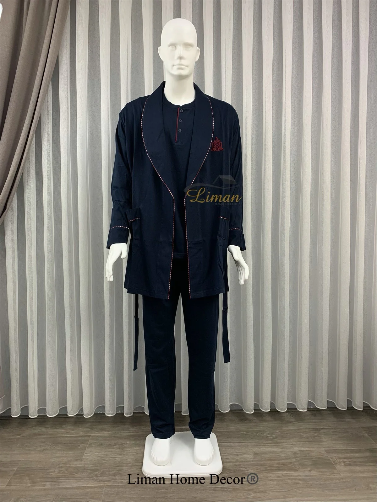 Batista 5 Delig Luxe Mannen Pyama Set Donker Blauw