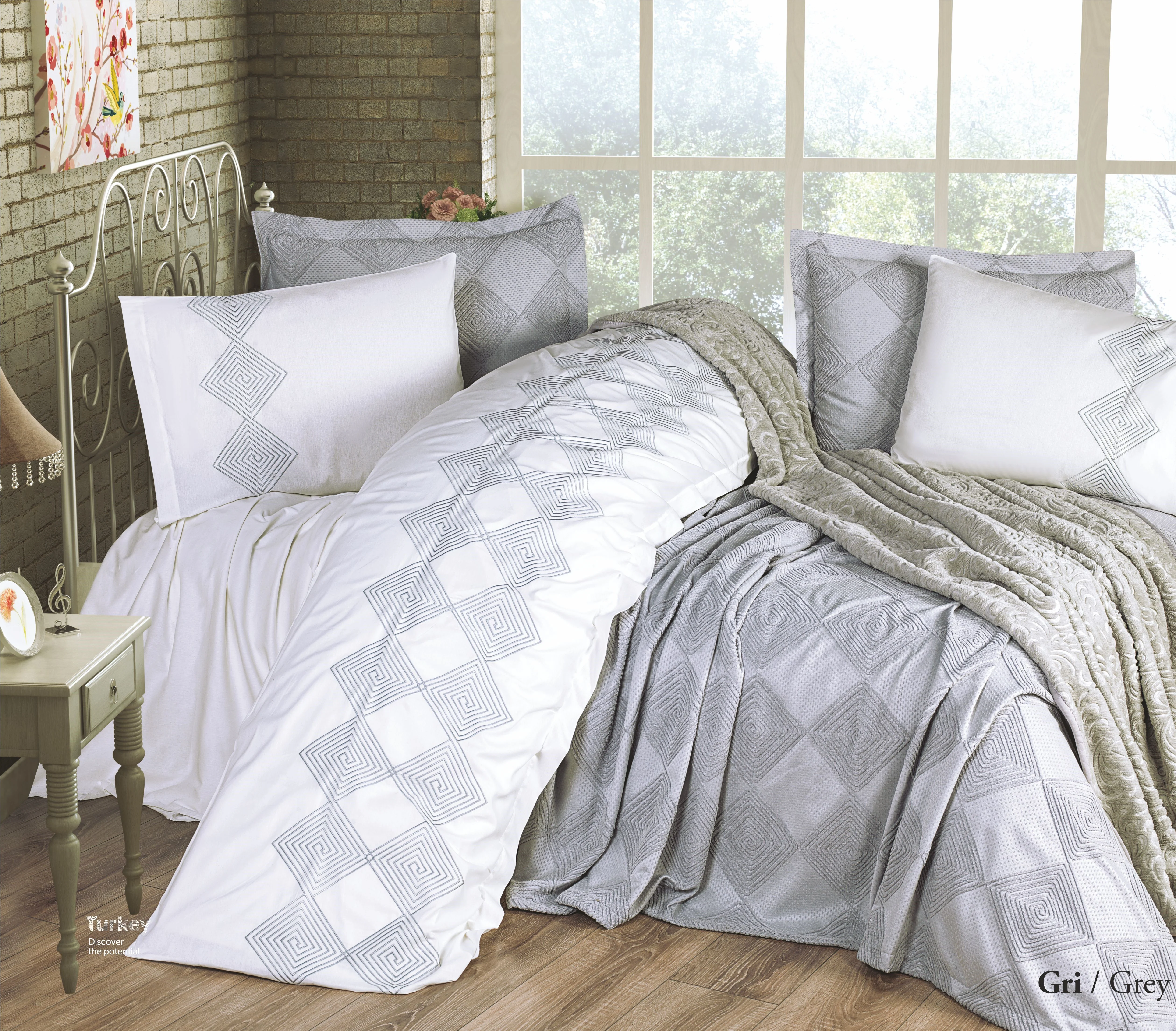 Bella Home Diana Dunne Spreiset 7 delig Grijs