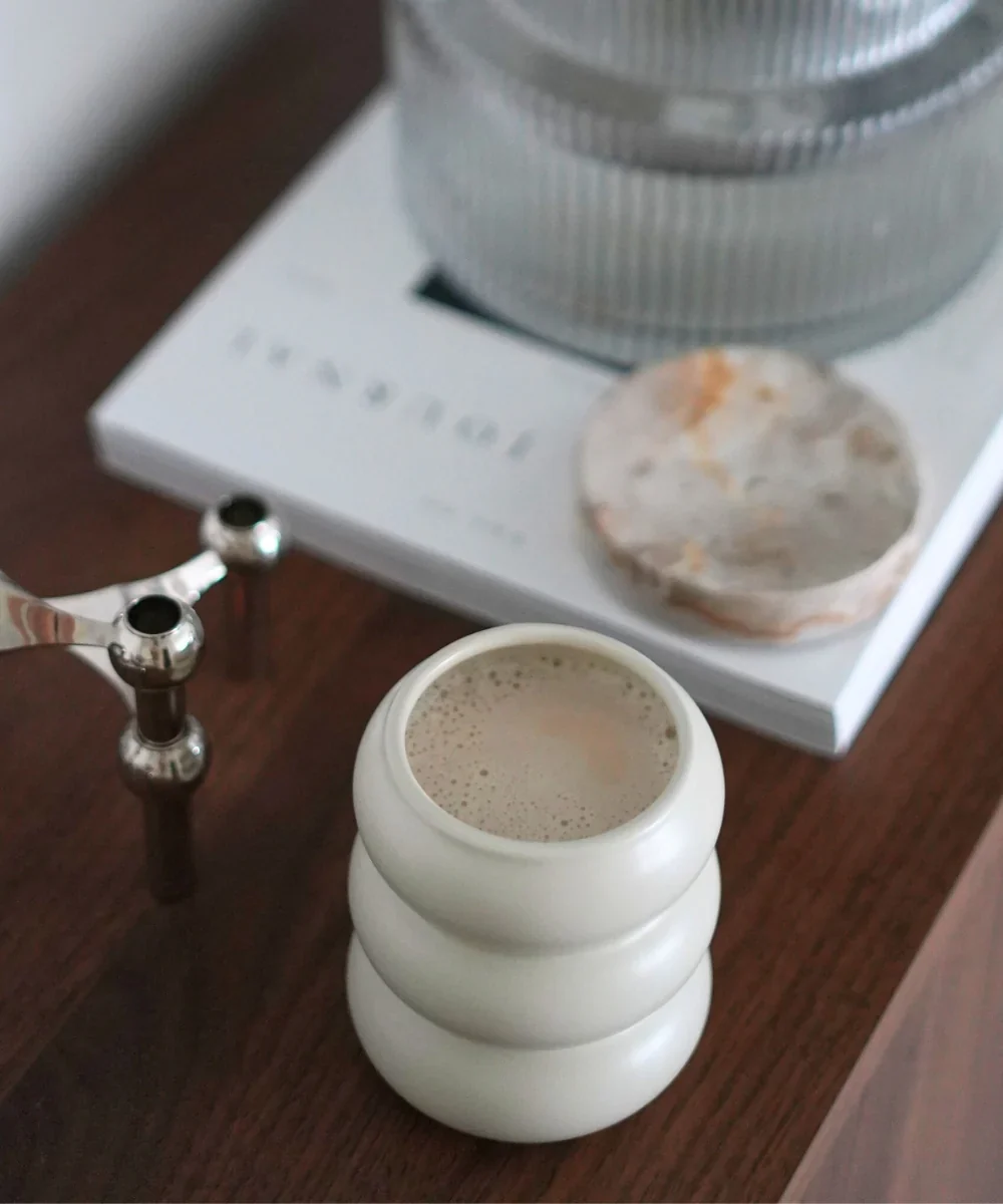 Bobble keramieken Mok Beige | 2 Delig - Image 2
