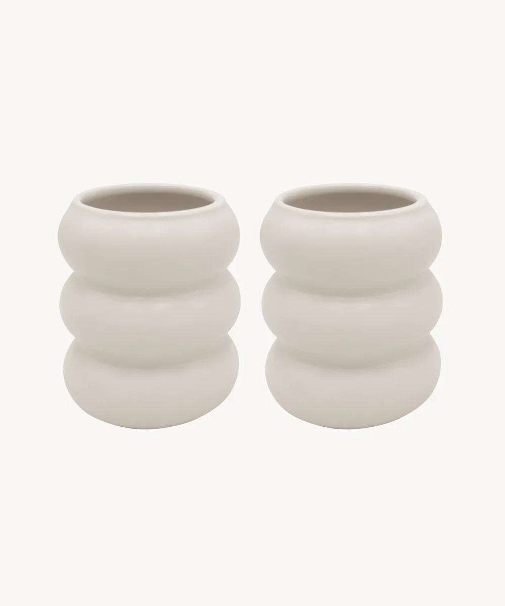 Bobble keramieken Mok Beige | 2 Delig - Image 5