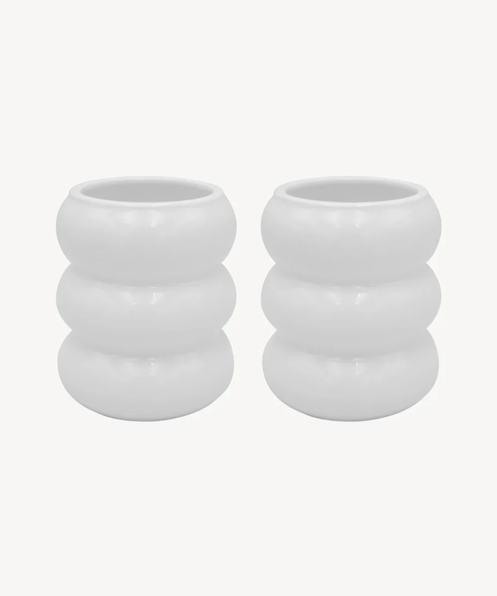 Bobble keramieken Mok Wit  | 2 Delig - Image 3