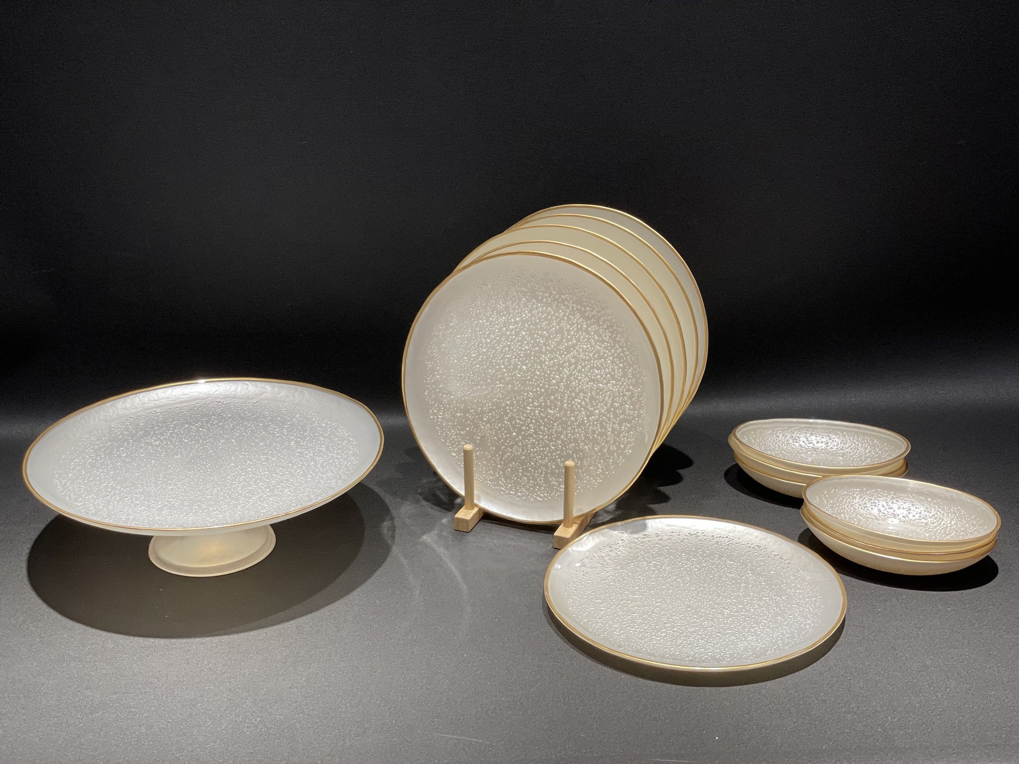 Bricard Crispy Ovaal Kommenset 18 x 11 cm Wit - Goud 6 Delig - Image 3