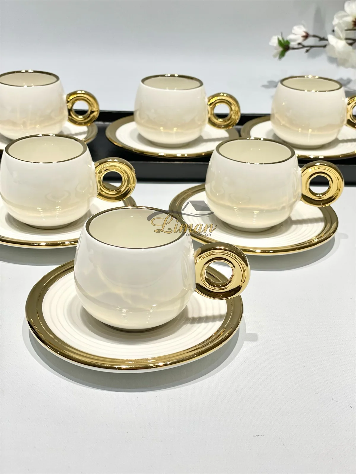 Bricard Queen Espressoset Wit - Goud 12 Delig | 6 Persoons - Image 3