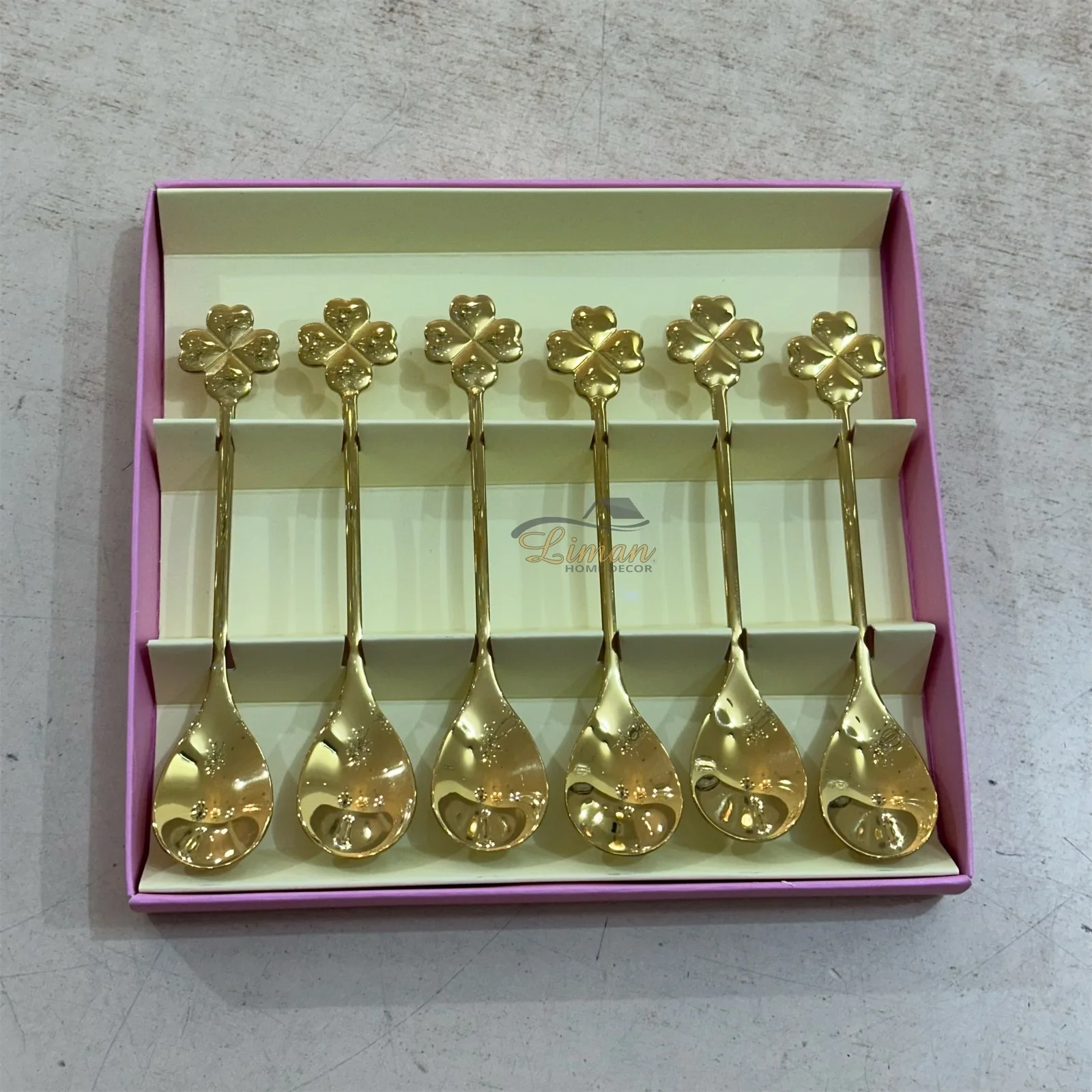 Collectie Theelepel Klaver Goud 6 Delig - Image 3