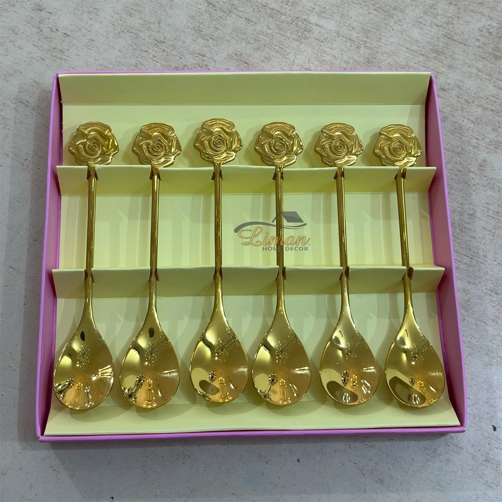 Collectie Theelepel Roos Goud 6 Delig - Image 3