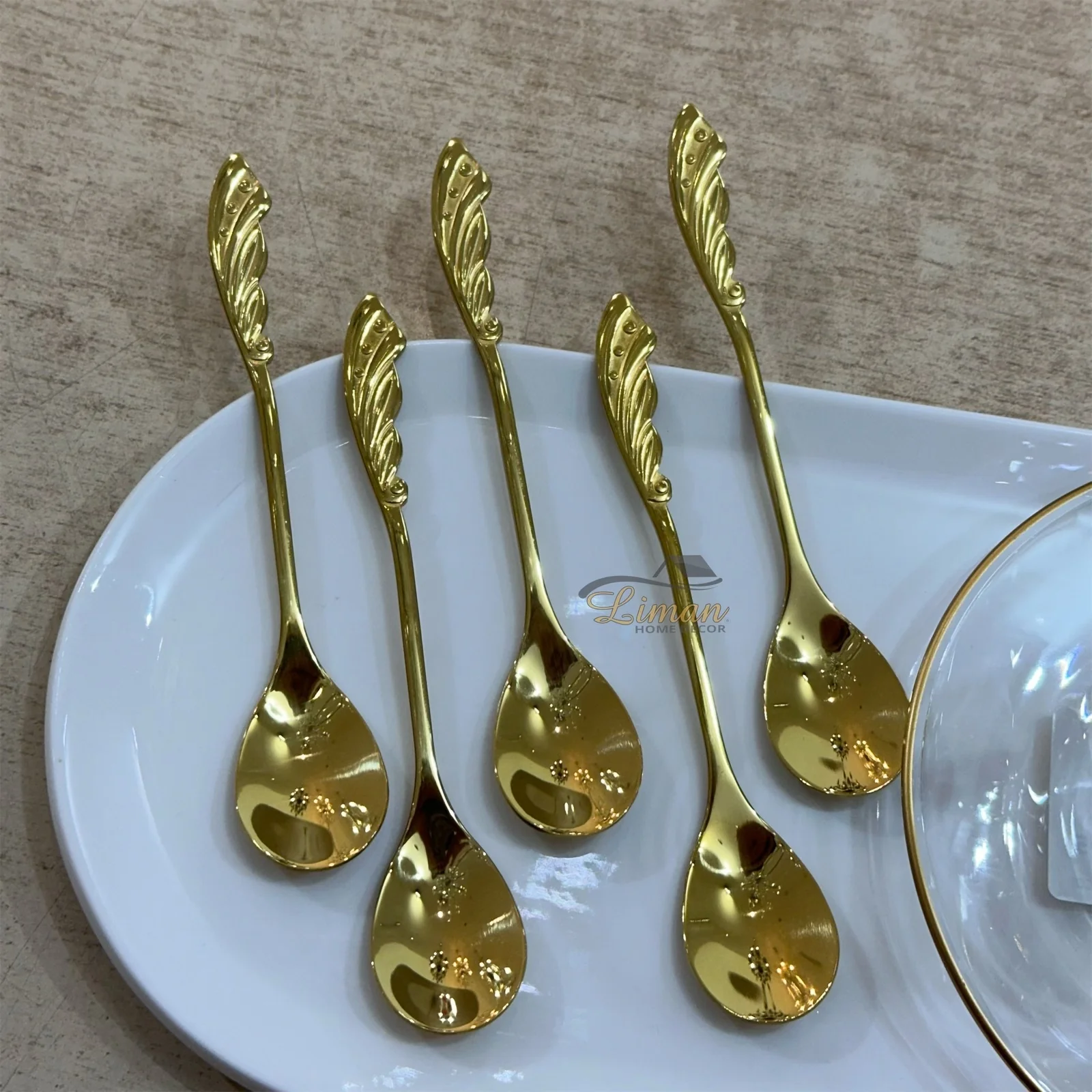 Collectie Theelepel Veer Goud 6 Delig - Image 2