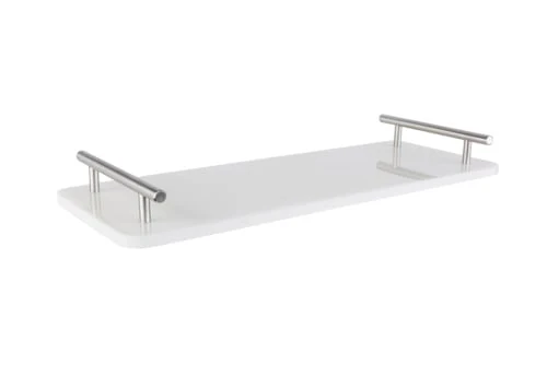 Cosy Marmer Dienblad Met Zilver Handvaten Rechthoek - Image 3