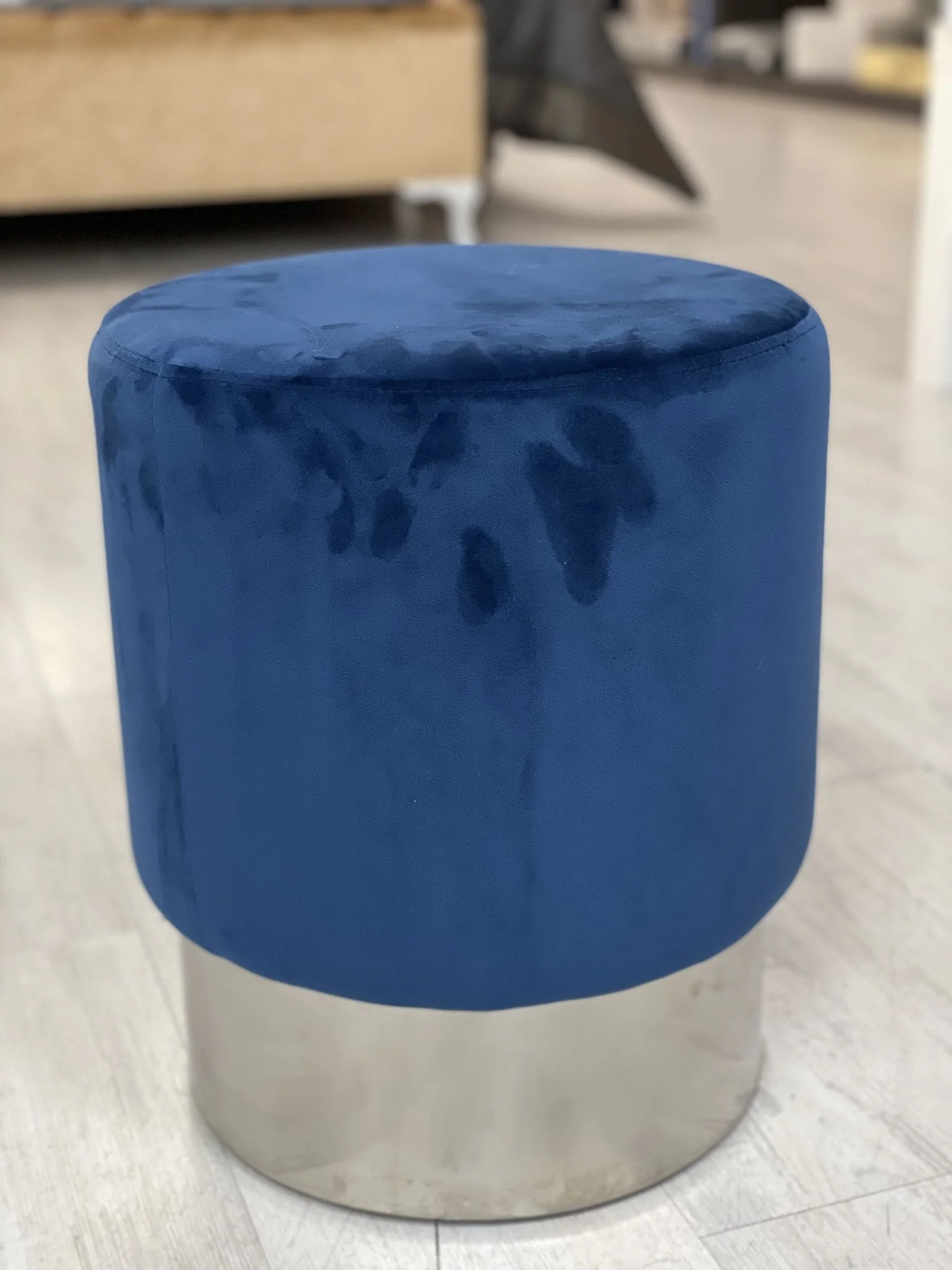 Deco Blauw Poef 35 x 35 x 42 cm