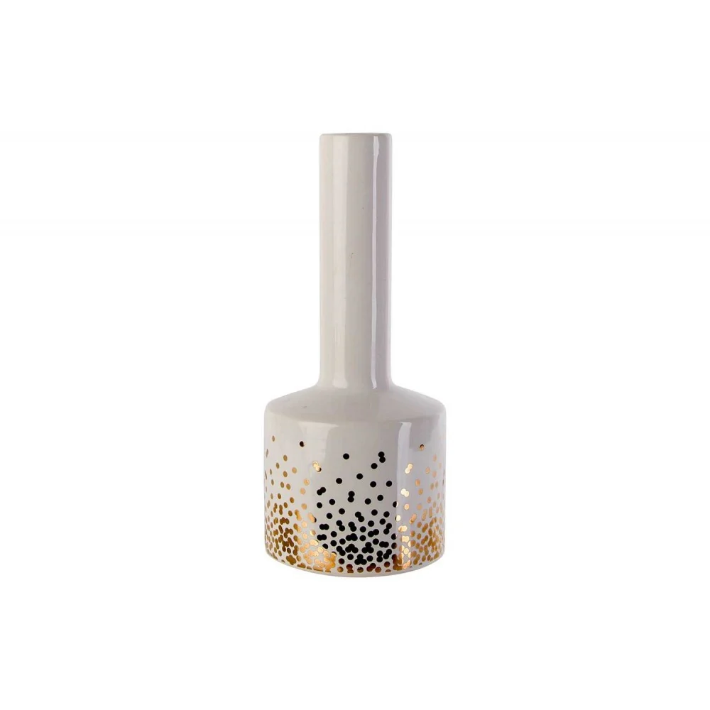 FLESVAAS GOLD DOTS WIT 8,7X8,7XH20,2CM - Image 2
