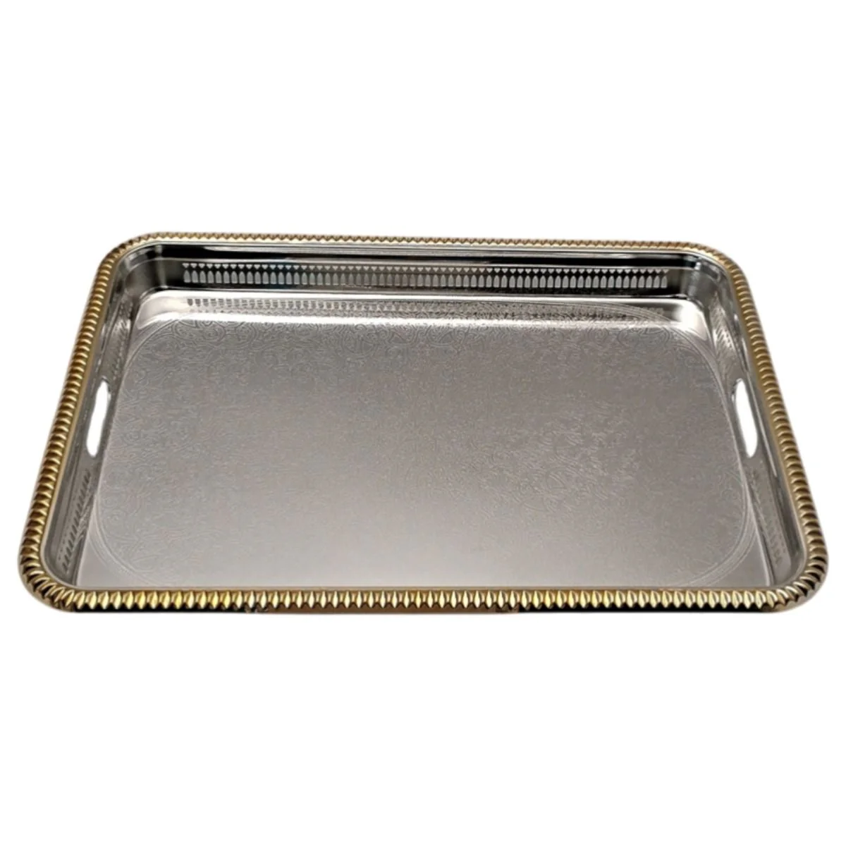 FUGURATO DIENBLAD RECHTHOEK | ZILVER-GOUD 45X31 CM