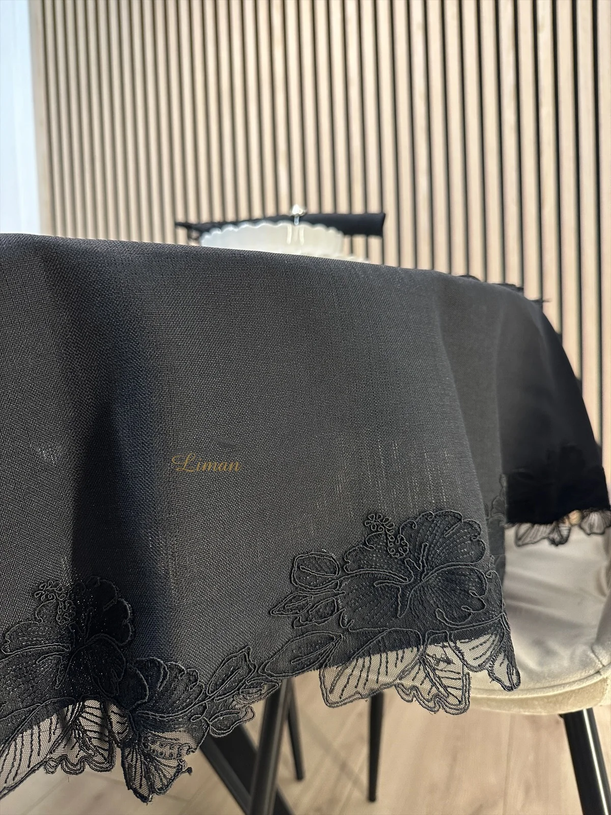Gelincik Tafelkleed Set Met Server Zwart  18 Delig - Image 8