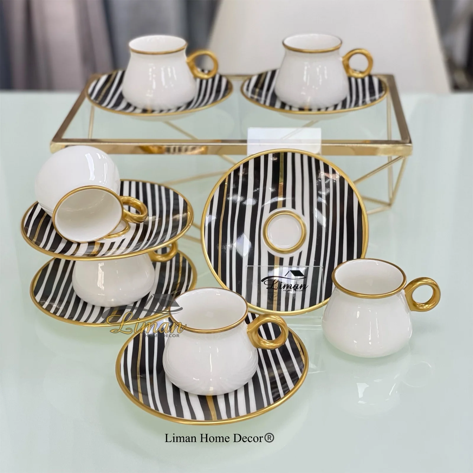 Glazze Enyoj Zwart Espressoset 12 Delig | 6 Persoons
