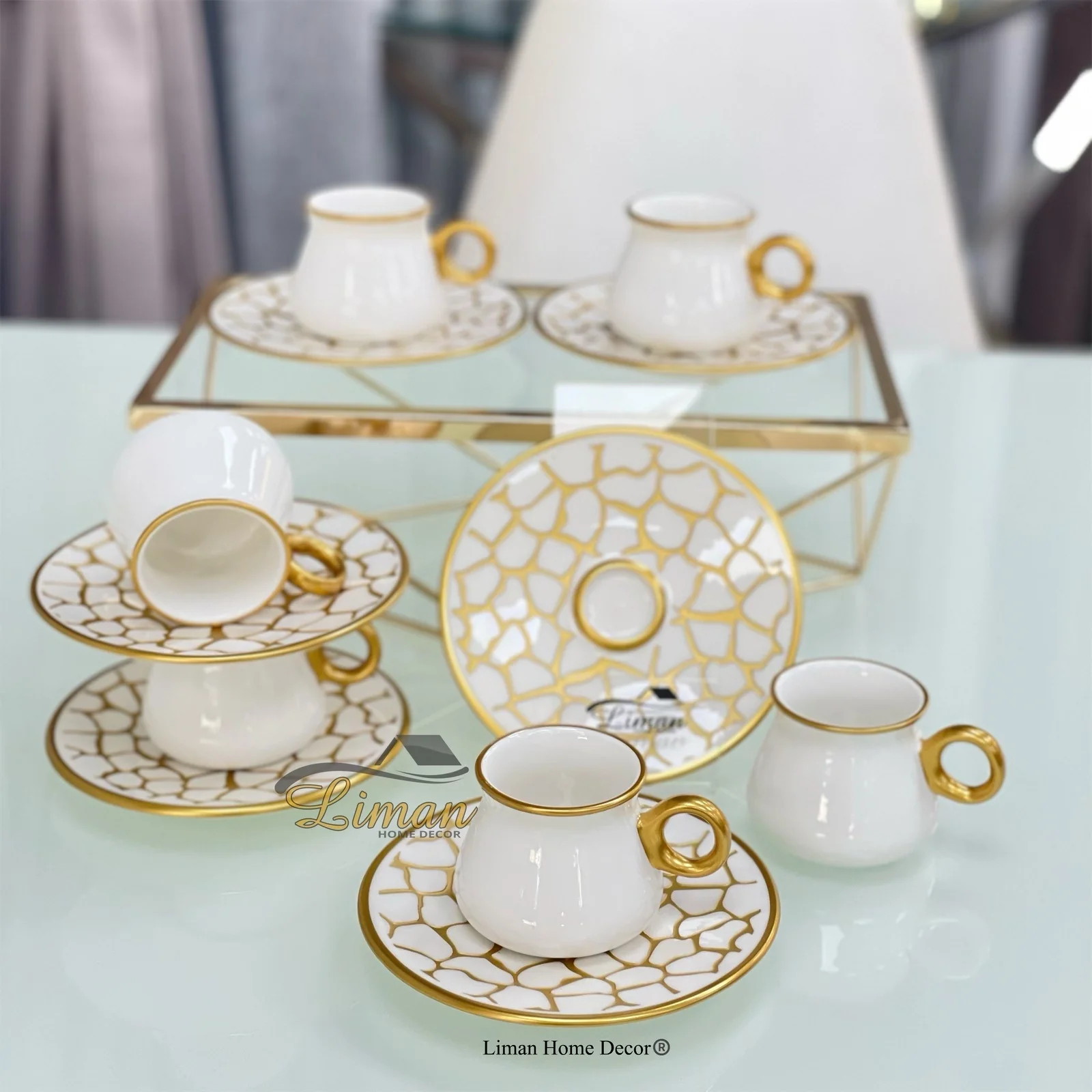 Glazze Larisa Wit Espressoset 12 Delig | 6 Persoons