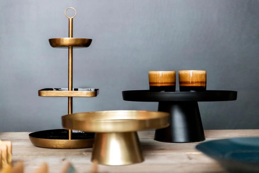 GUSTA DECO/TAARTHOUDER METAAL Ø24,5CM GOUD - Image 2