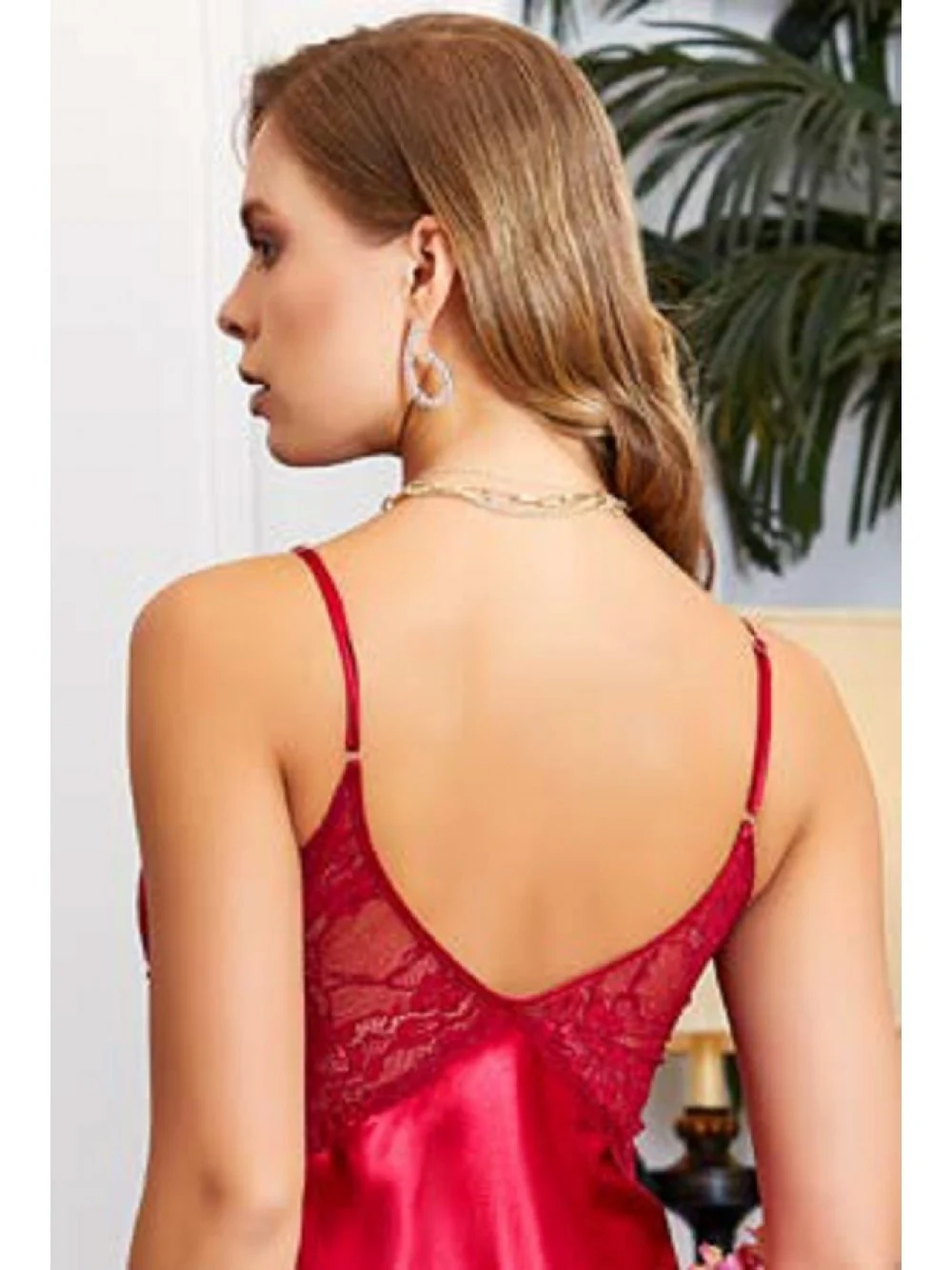 Jeremi Satijn Lingerieset 2 Delig Rood - Image 3