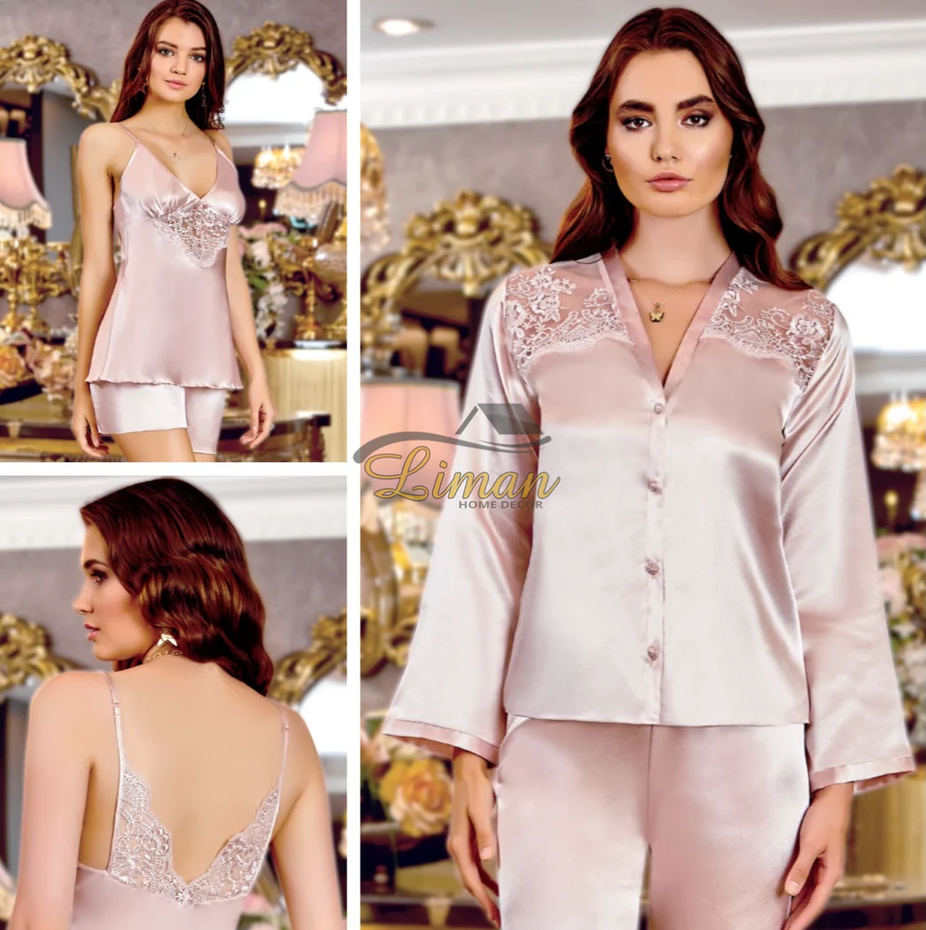 Jeremi Satijn Lingerieset 6 Delig Roze - Image 2