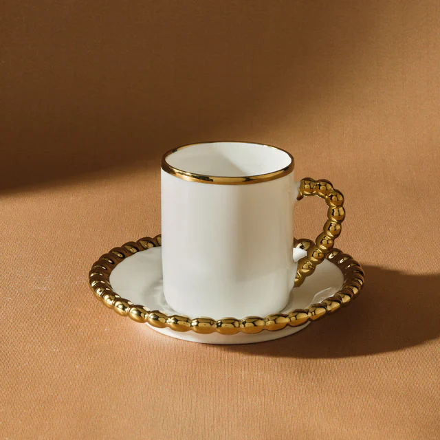 Karaca Boncuk Espressoset 12 delig | 6 persoons Gold - Image 3