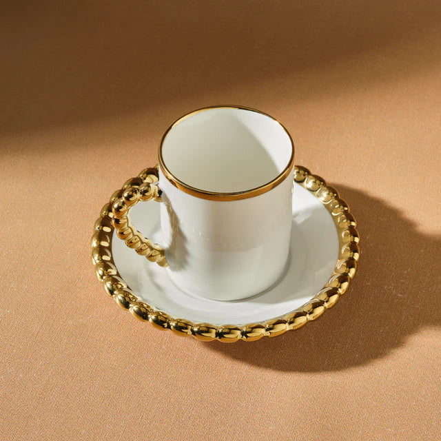 Karaca Boncuk Espressoset 12 delig | 6 persoons Gold - Image 4