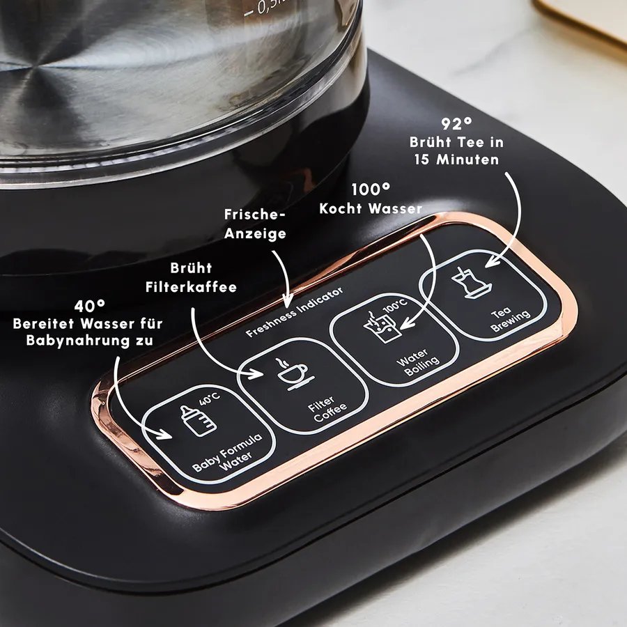 Karaca Çaysever Robotea Pro 4 in 1 automatische glas thee Machine Zwart Koper - Image 7