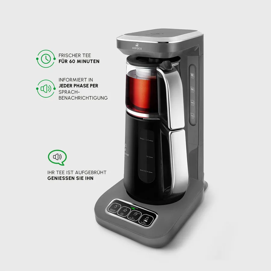 Karaca Caysever Robotea Pro 4 in 1 Elektrische Theepot / Filterkoffie Grijs - Image 2