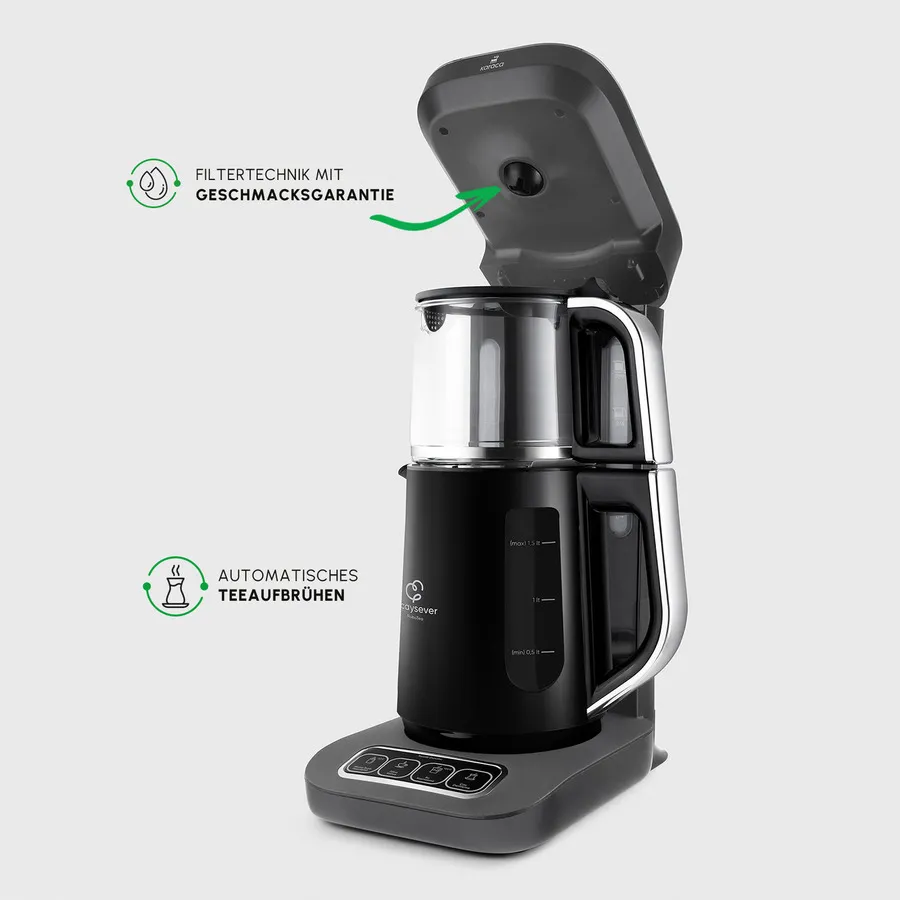 Karaca Caysever Robotea Pro 4 in 1 Elektrische Theepot / Filterkoffie Grijs - Image 4