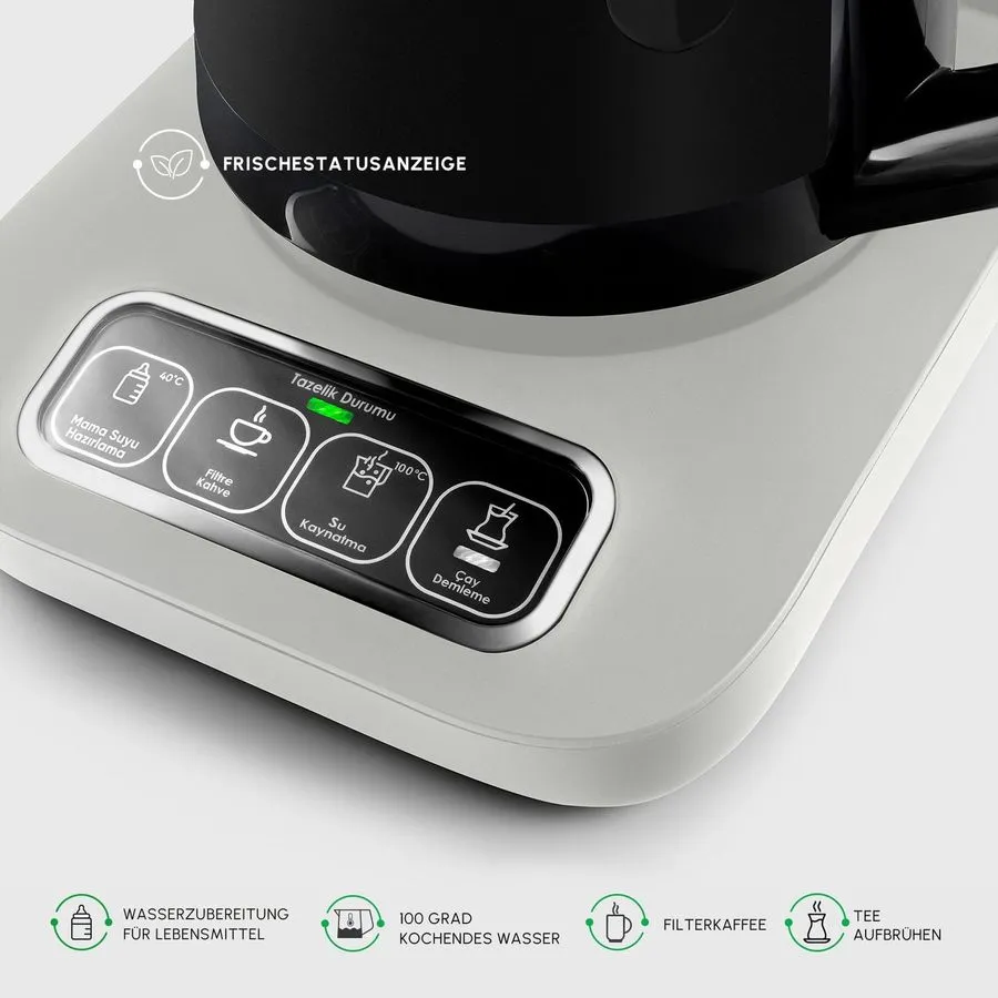 Karaca Caysever Robotea Pro 4 in 1 Elektrische Theepot / Filterkoffie Starlight - Beige - Image 5