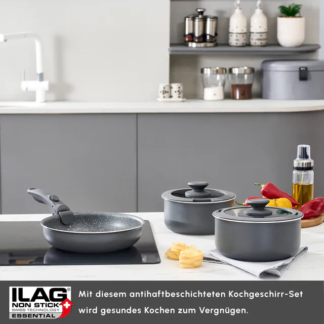 Karaca Comfort 6-delige Kookset met Afneembare Handgrepen - Image 5