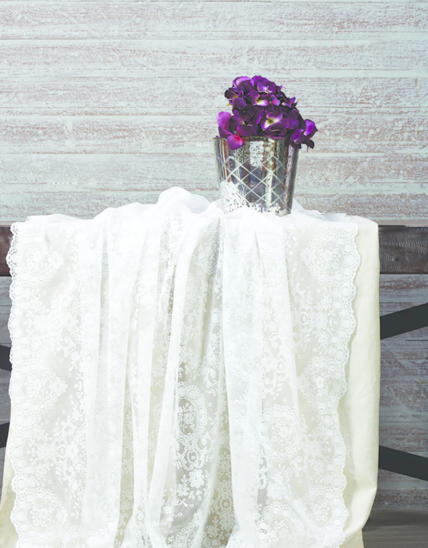 Karaca Elite Raschel Tafelkleed ( Runner ) Cream 60 x 160 cm