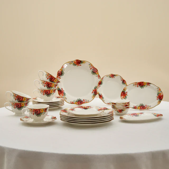 Karaca Forever Bone Amarose 26-delig Ontbijtset - Image 8