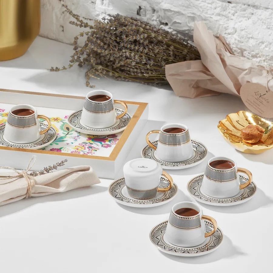 Karaca Globe Espressoset 12 Delig | 6 Persoons