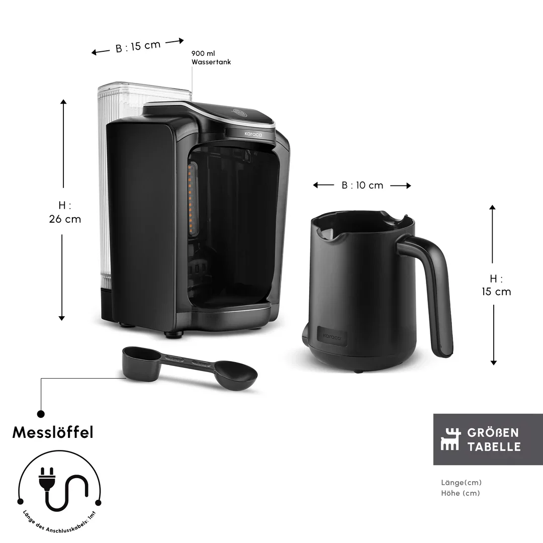 Karaca Hatır Aqua Watertank Automatische Turkse Koffiemachine Zwart - Image 3