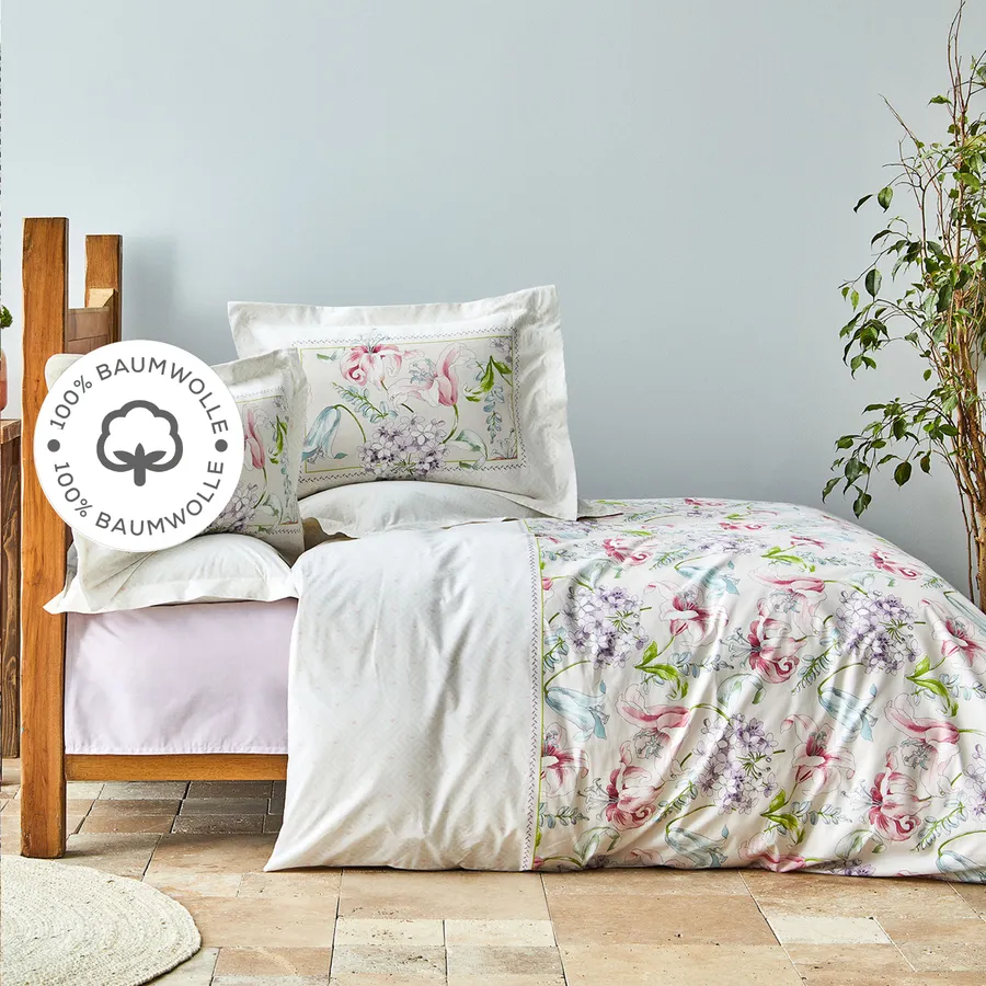 Karaca Home Melosa Rosa 100% Katoen Dekbedovertrekset