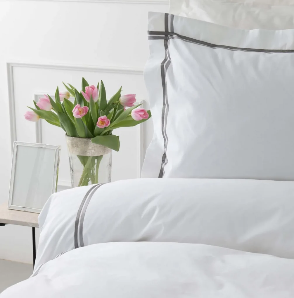 Karaca Home White Collection Valse Grijs Satin Stripe Dekbedovertrek 2 persoons - Image 2