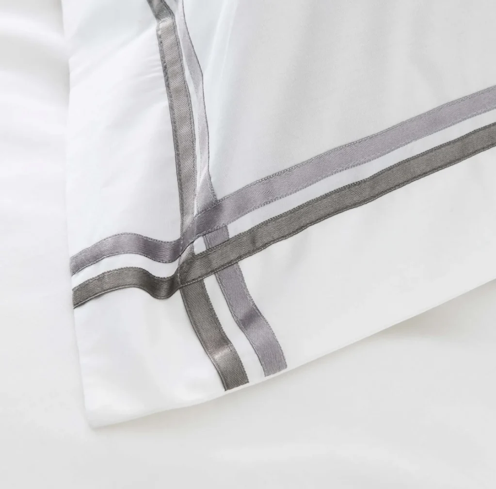 Karaca Home White Collection Valse Grijs Satin Stripe Dekbedovertrek 2 persoons - Image 3