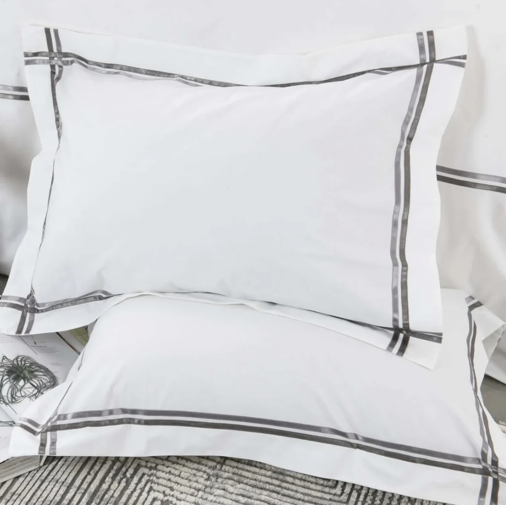 Karaca Home White Collection Valse Grijs Satin Stripe Dekbedovertrek 2 persoons - Image 4