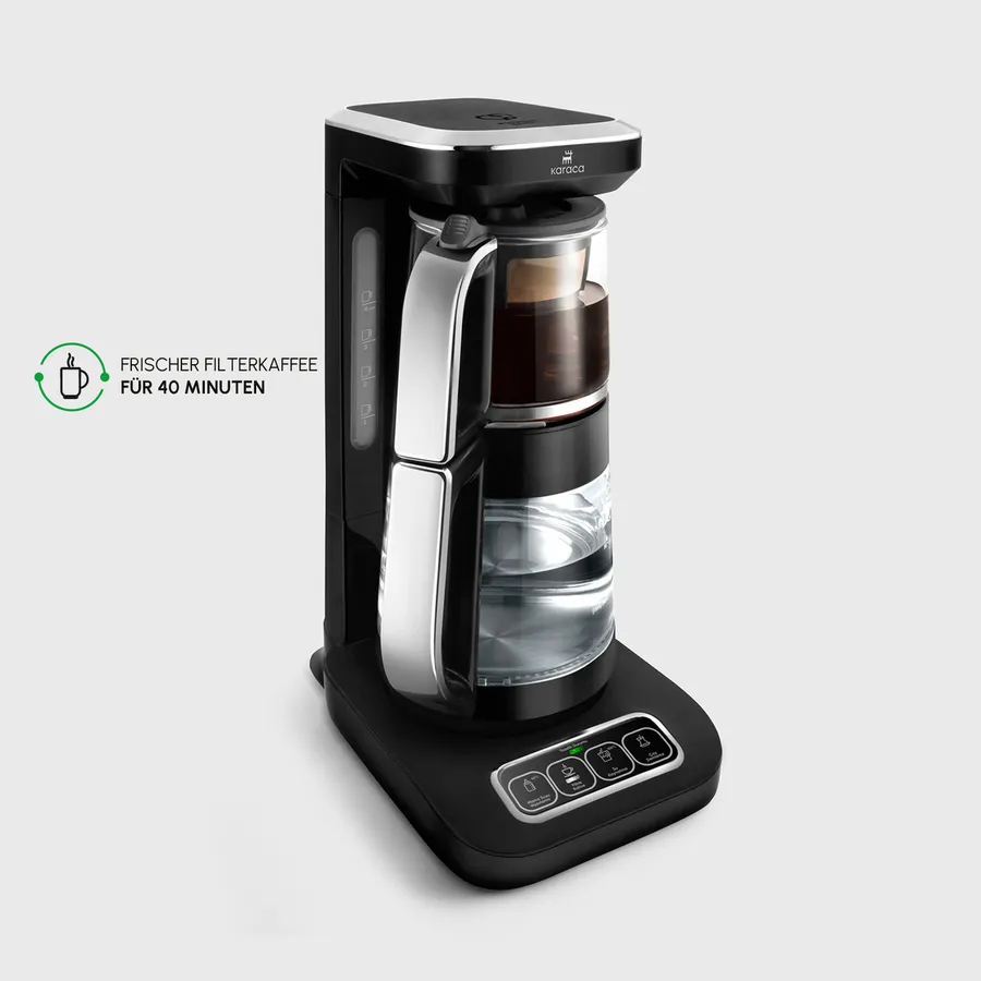 Karaca Çaysever Robotea Pro 4 in 1 automatische glas thee Machine Zwart Chroom - Image 4