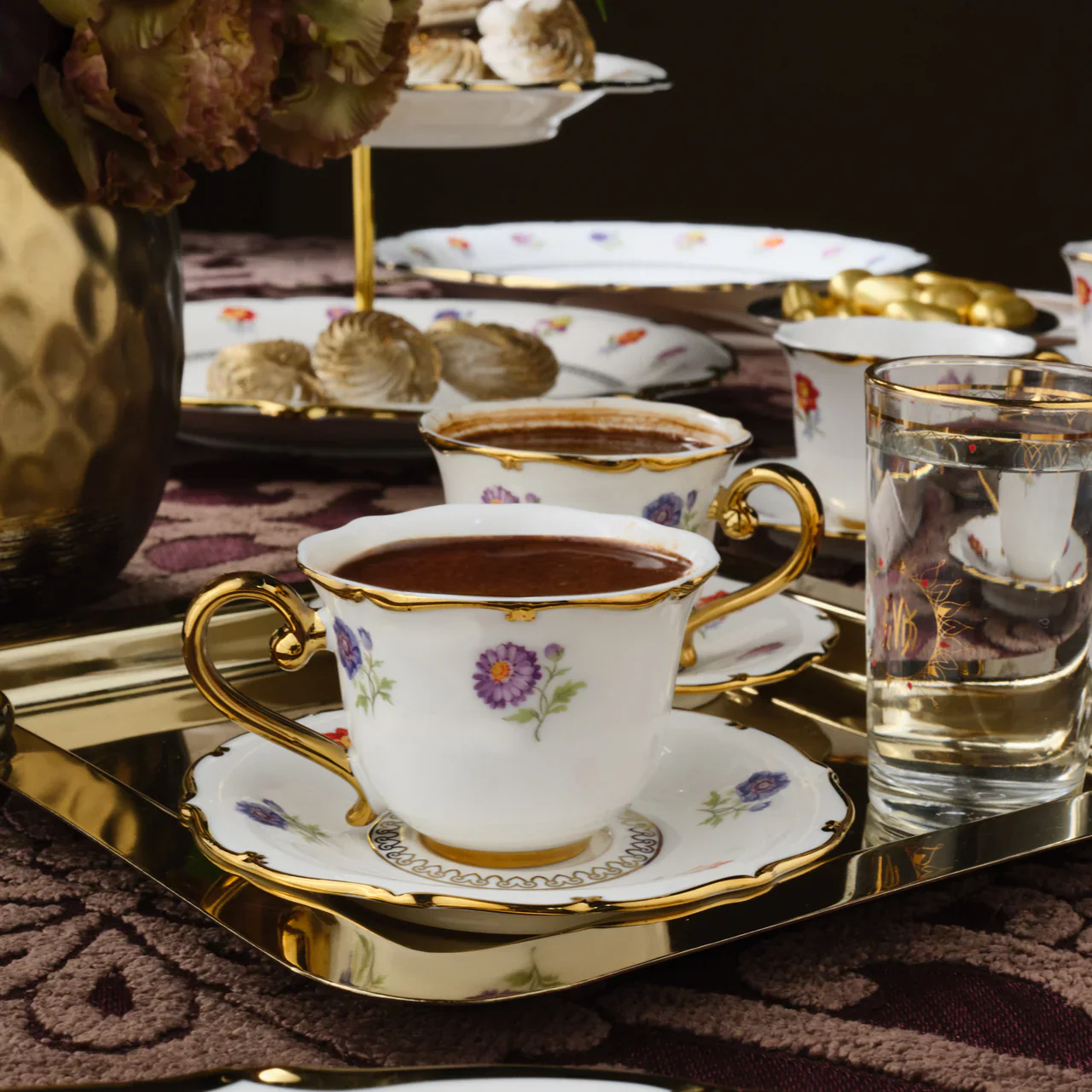Karaca Royal Bone Diana Espresso Set 12 Delig | 6 Persoons - Image 4