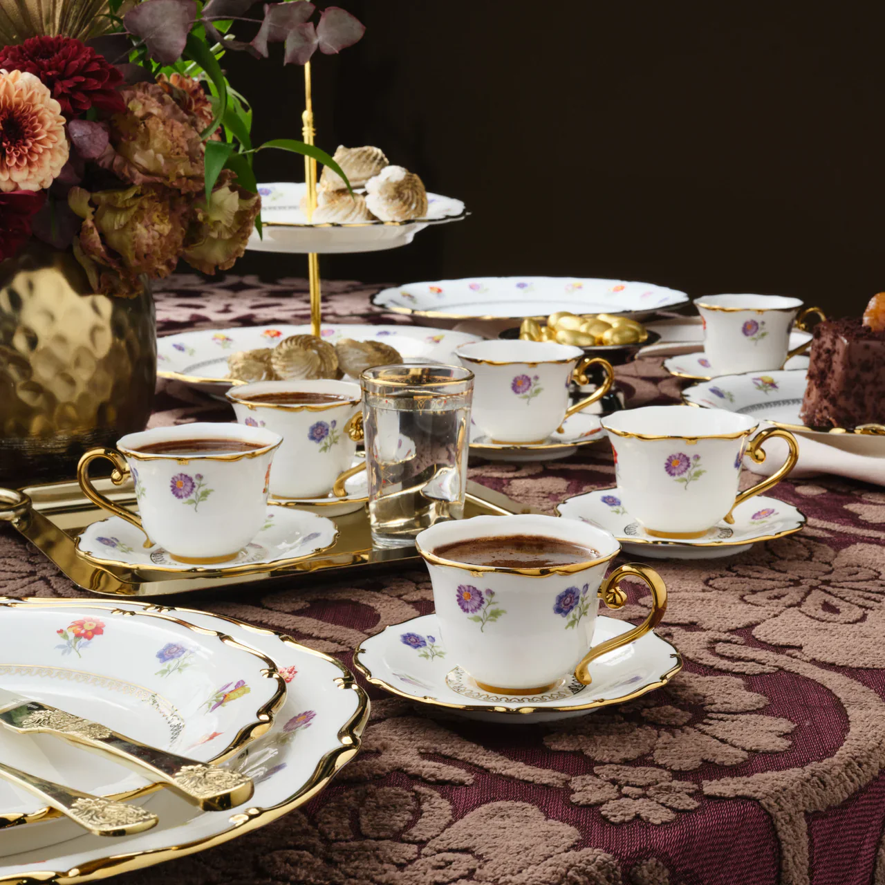 Karaca Royal Bone Diana Espresso Set 12 Delig | 6 Persoons - Image 6