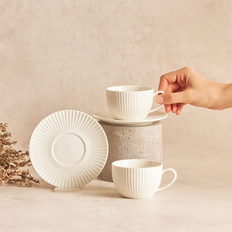 Karaca Seashell Cappuccino/Nescafeset 12-Delig | 6-Persoons