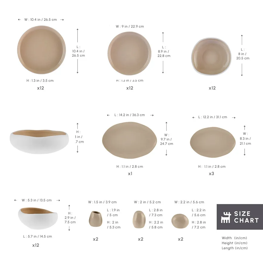 Karaca Streamline Cupid Stoneware 12-Persoons | 55-Delig Serviesset ( AFHAAL ) - Image 14