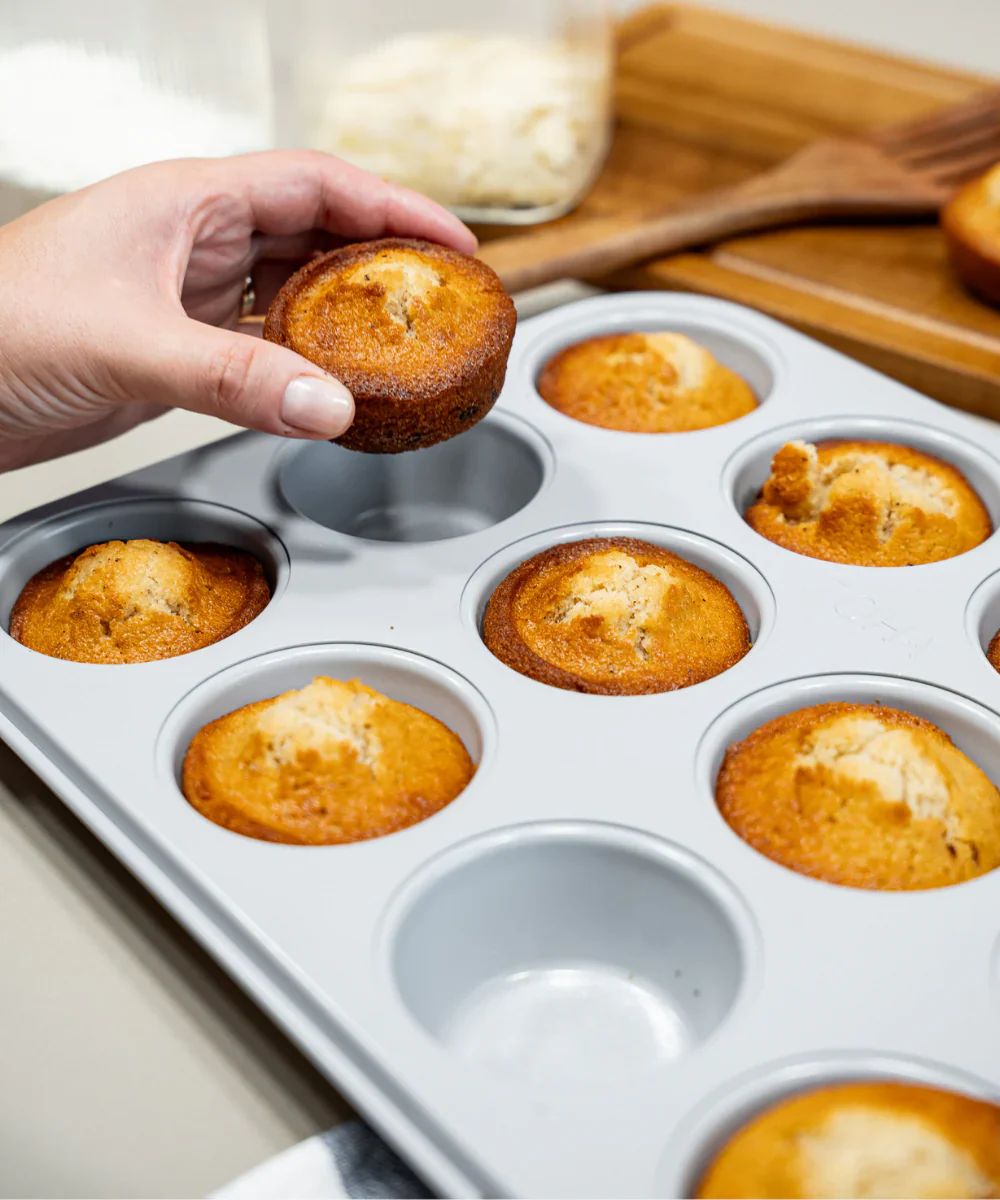 Keramische muffinvorm beige – 12-Vaks, PFAS-vrij, Antiaanbak - Image 3