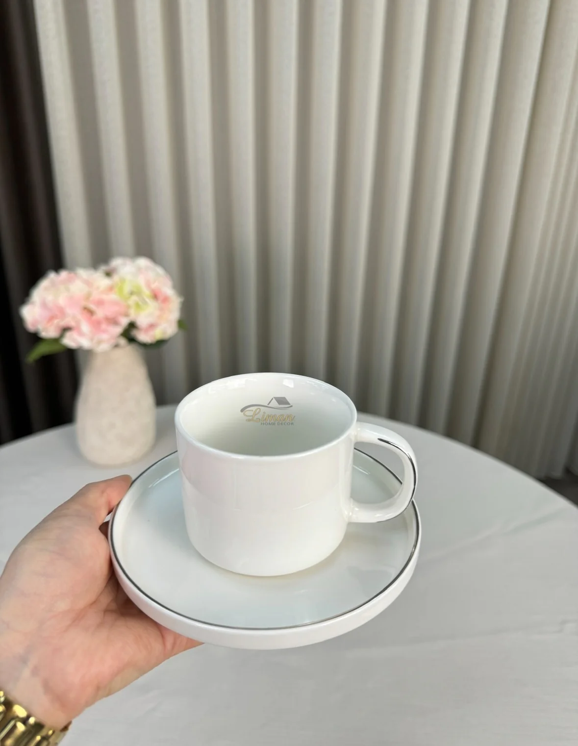 Koffieset 12 Delig | 6 Persoons Wit - Zilver - Image 3